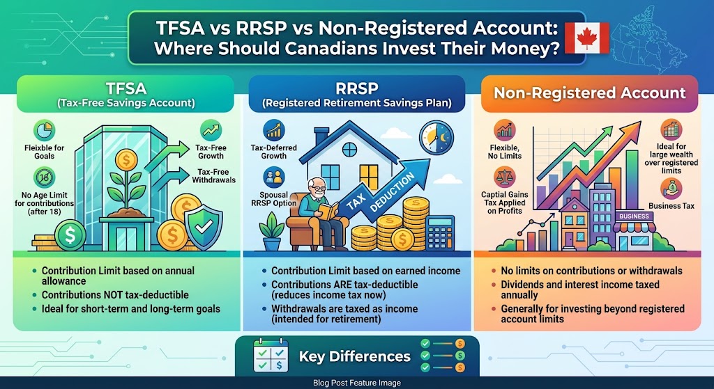 TFSA vs RRSP vs Non-Registered Account: Where Should Canadians Invest Their Money?